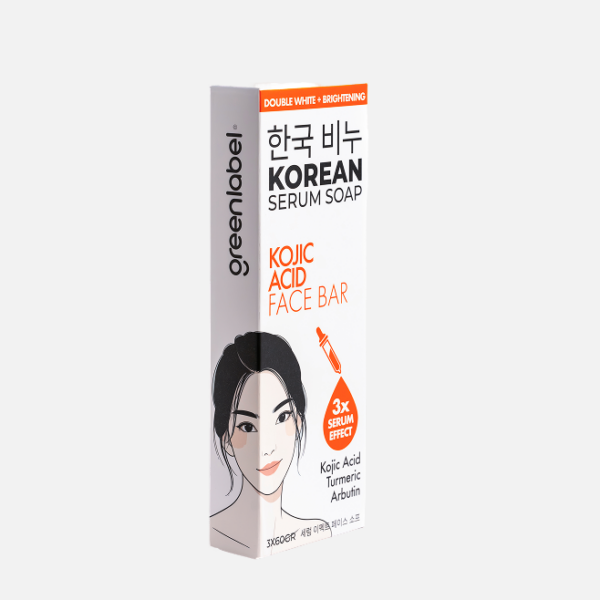 Greenlabel KOREAN SERUM SOAP Kojic Acid Face Bar - Double White + Bright + 3X60GR