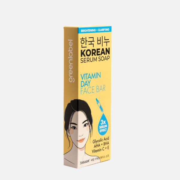Greenlabel KOREAN SERUM SOAP Vitamin Day Face Bar - Brightening + 3X60GR